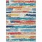 Homeroots 8' X 10' Ivory Teal Blue Orange And Red Striped Washable Indoor Outdoor Area Rug 616655 - alternate 9