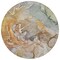Homeroots 8' Round Gray and Gold Round Abstract Washable Non Skid Indoor Outdoor Area Rug 559164 - alternate 6