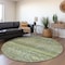 Homeroots 8' Artichoke Green Blue And Black Round Floral Washable Indoor Outdoor Area Rug 606172 - alternate 8