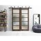 Sartodoors Sliding Closet Frosted Glass Barn Bypass Doors Oak 60x96 (2* 30x96) Solid Core Modern Interior QUADRO4002BBB-AKA-6096 - alternate 1