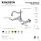 Kingston Brass Two-Handle Wall Mount Bridge Kitchen Faucet, Brushed Nickel KS1268WLL - alternate 2