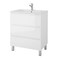 Homeroots 28" White Wood Freestanding Bathroom Vanity With White Sink And Three Drawers 624137 - alternate 5