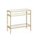Homeroots 24" Brass And Clear Glass And Steel End Table With Two Shelves 544213 - alternate 8