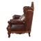 Homeroots 69in Brown And Walnut Top Grain Leather Curved Loveseat and Toss Pillows 515718 - alternate 10