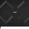 Homeroots 66in Black Wood Carved Geometric Accent Cabinet With Four Doors 691655 - alternate 6