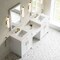 James Martin Vanities Bellshire 84" Dual Vanity Set with 24" Make-Up Counter, Bright White w/3 cm White Zeus Silestone Top 660-VMC84-BW-3WZ - alternate 5