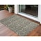 Homeroots 2' X 3' Taupe and Beige Damask Washable Non Skid Indoor Outdoor Area Rug 563889 - alternate 1