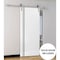 Sartodoors Sturdy Barn Door with Hardware, Planum 0016 White Silk and Aluminum Strips, 6.6FT Rail Hangers Heav PLANUM0016BD-S-WS-32 - alternate 1