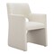 Homeroots White Upholstered Faux Linen Dining Arm Chair 555848 - alternate 8
