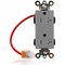 Leviton Straight Blade Receptacle, 5-20R, 20 A, 125V AC, Flush Mount, Self-Grounded MT163-SCG - alternate 1