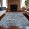 Homeroots 3' X 5' Blue And Taupe Abstract Washable Indoor Outdoor Area Rug 630525 - alternate 6