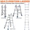 Wrightmaster 6 in 1 Multi Position 14 ft. Reach Aluminum Adjustable Multi-Position Ladder, 330 lb. Load Capacity ZROXGR-1.56m - alternate 7