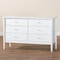 Baxton Studio Lucera Mid-Century White Bobbin Wood 6-Drawer Dresser 257-14127-ZORO - alternate 9