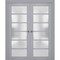 Sartodoors Sliding French Double Pocket Doors with Frosted Glass Grey 60x84 (2* 30x84) Solid Core VEREGIO7602DP-GRE-6084 - alternate 1