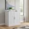 Homeroots 31in White Wood Accent Cabinet With Two Doors 691111 - alternate 4
