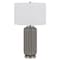 Homeroots 29" Gray Metal Cylinder Table Lamp With White Drum Shade 524729 - alternate 6