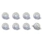 Homeroots Set of Eight White And Navy Blue Geo Lines Ceramic Drawer Pull Knobs, 8PK 332348 - alternate 4