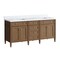 James Martin Vanities Brittany 72" Dbl Vanity, Pecan w/ Sgl Hole 3 CM White Zeus Silestone Top and Matching Backsplash 655-V72-PCN-1WZ - alternate 9