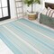 Jonathan Y Haynes Modern Double Stripe Aqua/Beige 5 ft. x 8 ft. Indoor/Outdoor Area Rug SMB202A-5 - alternate 6