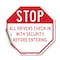 Signmission Stop All Drivers Check in With Secu, 10 Inch X 10 Inch, Vinyl Decal OC-D-10-216 - alternate 1