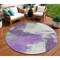 Homeroots 8' Purple Mint Green And Ivory Round Abstract Washable Indoor Outdoor Area Rug 618486 - alternate 1