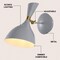 Jonathan Y Josef 10" Adjustable Iron Retro LED Wall Sconce, Gray JYL9066D - alternate 9
