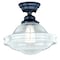 Vaxcel Huntley 12-in W Bronze Farmhouse Schoolhouse Semi Flush Mount Ceiling Light Clear Glass C0177 - alternate 1
