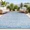 Jonathan Y Sukie Modern Offset Stripe Blue/Ivory 3 ft. x 5 ft. Indoor/Outdoor Area Rug SMB133D-3 - alternate 1
