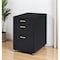 Homeroots 28" Black Wood And Metal Three Drawers Filing Cabinet 286625 - alternate 5