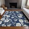 Homeroots 3' X 5' Navy Blue And Ivory Floral Washable Indoor Outdoor Area Rug 599898 - alternate 8