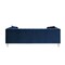 Homeroots 88" Navy Blue Velvet Sofa And Toss Pillows With Clear Legs 543979 - alternate 9