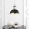 Jonathan Y Homer 13" 1-Light Modern Industrial Metal LED Dome Pendant, Black/Chrome JYL9536B - alternate 11