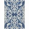 Homeroots 9' X 12' Navy Blue And Ivory Damask Washable Indoor Outdoor Area Rug 614447 - alternate 8