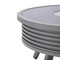 Leisuremod Walbrooke Outdoor Patio Aluminum Round Slats Design Fire Pit Side Table with Lid & Fire Glass, Grey WGRS-29-GL - alternate 9