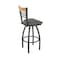 Holland Bar Stool Co Eleanor 30in Swivel Bar Stool with Pewter Finish, Medium Back and Graph Chalice Seat 880 - alternate 1