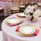 Smarty Had A Party White w/Blue and Gold Harmony Rim Plastic Dinnerware Set (120 Dinner Plates+120 Salad Plates), 240PK 600VP-CASE - alternate 1