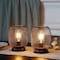 Homeroots Set of Two 7" Black Metal Lantern Bedside Lamps With Black Lattice Cage Shade 533270 - alternate 7