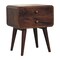 Homeroots 22" Brown Solid Wood Two Drawer Nightstand 651778 - alternate 8