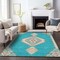 Homeroots 8' X 10' Teal Blue Brown And Ivory Oriental Washable Indoor Outdoor Area Rug 598445 - alternate 8
