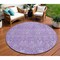 Homeroots 8' Plum And Lavender Round Floral Washable Indoor Outdoor Area Rug 604679 - alternate 1