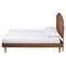 Baxton Studio Camden Mid-Century Walnut Brown Wood and Rattan King Size Platform Bed 247-12667-9816-ZORO - alternate 10