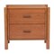 Homeroots 22" Brown Solid Wood Pedestal End Table With Two Drawers 668519 - alternate 1