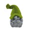 Homeroots 14in Gray And Green Polyresin Gnome Outdoor Statue 526884 - alternate 1