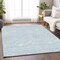 Homeroots 9' X 12' Sky Blue And Ivory Floral Washable Indoor Outdoor Area Rug 594663 - alternate 9