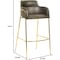 Leisuremod Axis Velvet/Polyester/Leather Bar Stool - Stainless Steel Base, Low Back & Armrests, 2PK ACG29CH2 - alternate 8