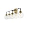Jonathan Y Caleb 38" 5-Light Contemporary Transitional Iron/Glass LED Vanity Light, Brass Gold/Black JYL9555A - alternate 11