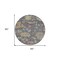 Homeroots 8' Blue Charcoal And Gold Round Floral Washable Indoor Outdoor Area Rug 604116 - alternate 8