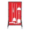 5S Supplies Housekeeping Shadow Board Broom Station V8, Red / White, Broom, No Text HSB-V8-RED/WHITE-BO-NO TEXT - alternate 1
