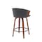 Armen Living Diana 26in Swivel Walnut Wood Counter Stool in Gray Faux Leather LCDIBAWAGRY26 - alternate 5