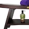 Homeroots 18" X 35" Dark Brown Solid Wood Rectangular Shower Bench With Shelf 383306 - alternate 3